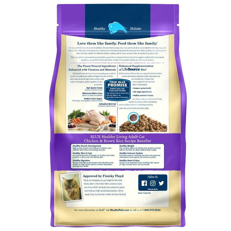 Blue Buffalo Adult Healthy Living Chicken & Brown Rice Recipe Cat Food - Petanada