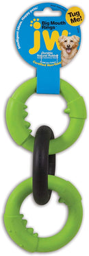 JW Pet Big Mouth Rings Triple Rubber Dog Toy, Color Varies, Small - Petanada