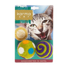 Dharma Dog Karma Cat 1.5' Multi Colored Wool Balls Cat Toy, 2-pack - Petanada