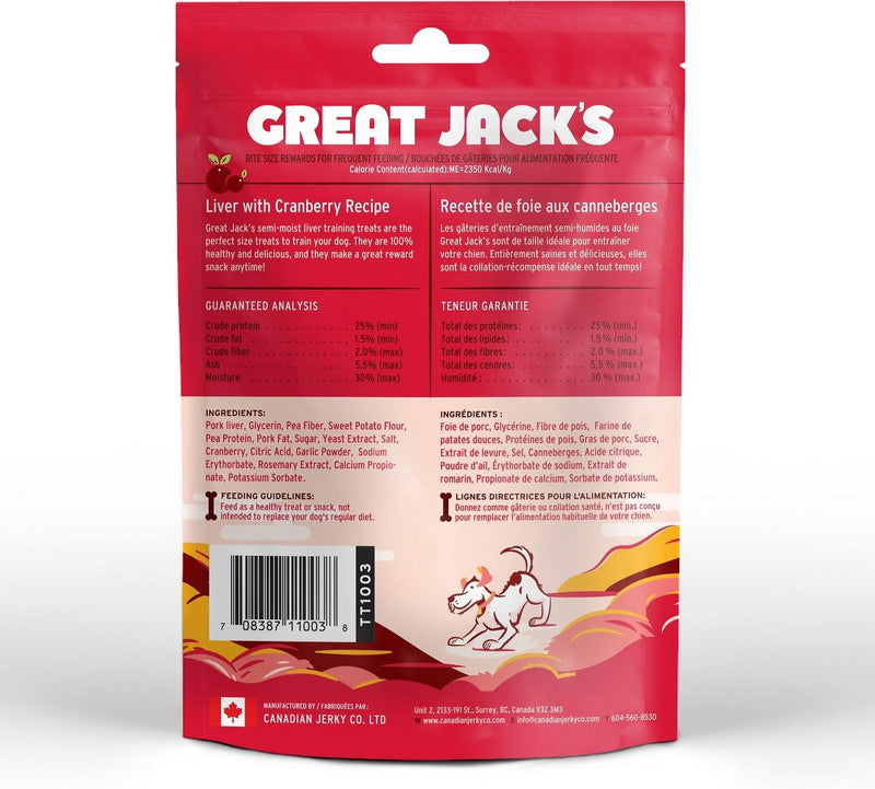 Great Jack's Liver with Cranberry Recipe Grain-Free Dog Treats - Petanada