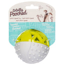 Totally Pooched Catch n' Squeak Rubber Ball Dog Toys (3.5-inch, Grey & Green)