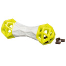 Totally Pooched Flex n' Squeak Rubber Dog Toy (7-inch long, Grey & Green)