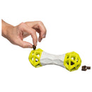 Totally Pooched Flex n' Squeak Rubber Dog Toy (7-inch long, Grey & Green)