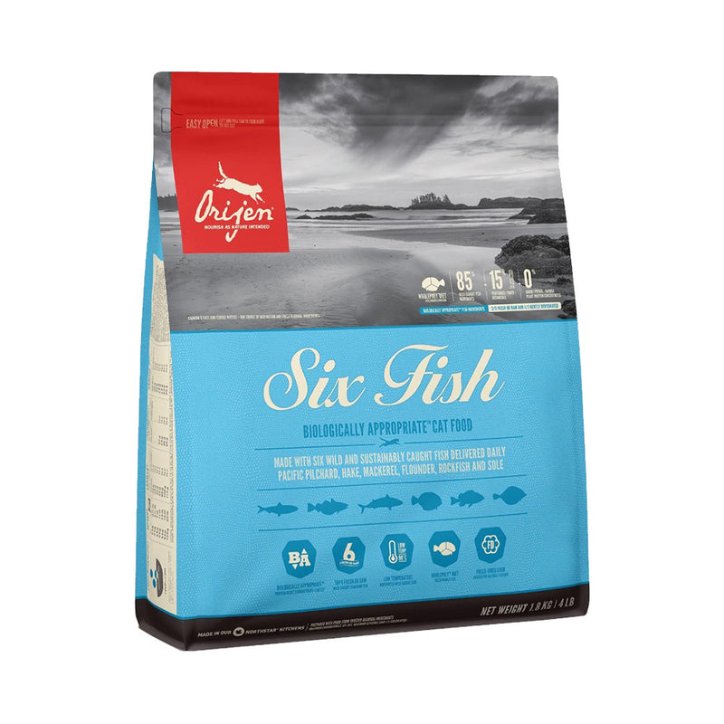 ORIJEN Six Fish Grain-Free Dry Cat Food (4 lb)