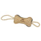 Tall Tails Natural Leather & Wool Bone Dog Toy