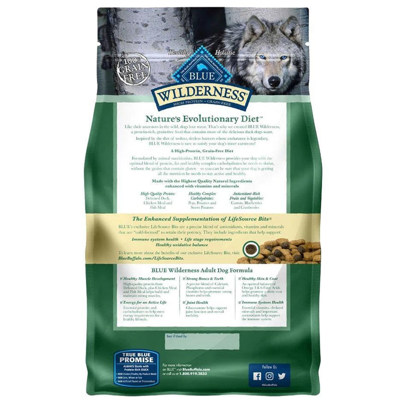 Blue Buffalo Wilderness Duck Recipe Grain-Free Adult Dry Dog Food - Petanada