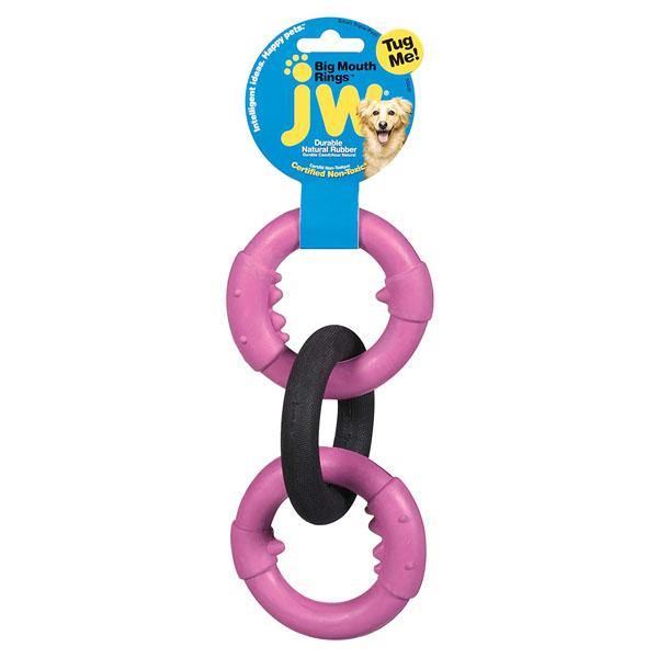 JW Pet Big Mouth Rings Triple Rubber Dog Toy, Small
