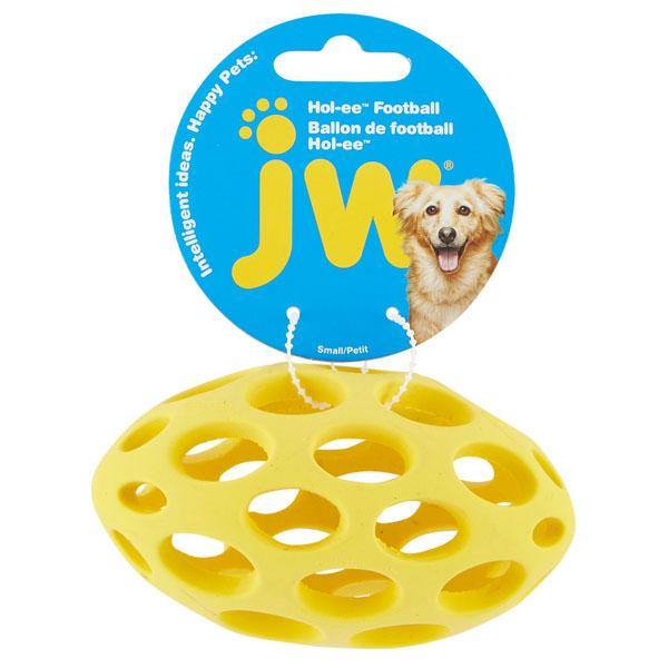 JW Pet Hol-ee Football Rubber Dog Toy, Color Varies - Petanada