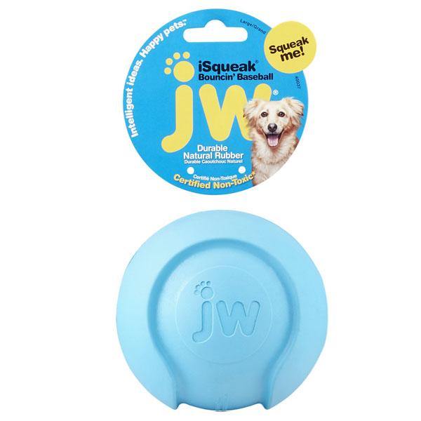 JW Pet I-Squeak Bouncing Baseball Dog Toy, Color Varies, Medium/Large - Petanada