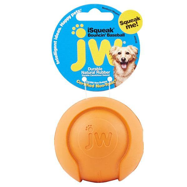JW Pet I-Squeak Bouncing Baseball Dog Toy, Color Varies, Medium/Large