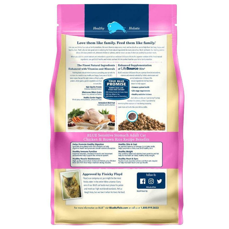 Blue Buffalo Sensitive Stomach Chicken Recipe Adult Dry Cat Food - Petanada