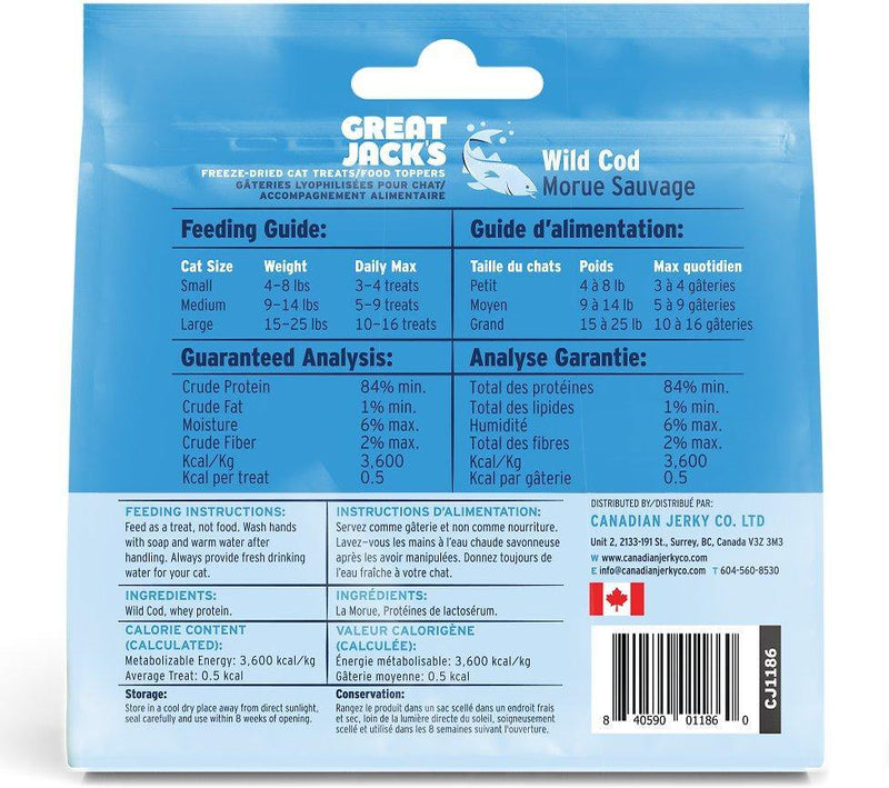 Great Jack's Wild Cod Freeze-Dried Grain-Free Cat Treats - Petanada