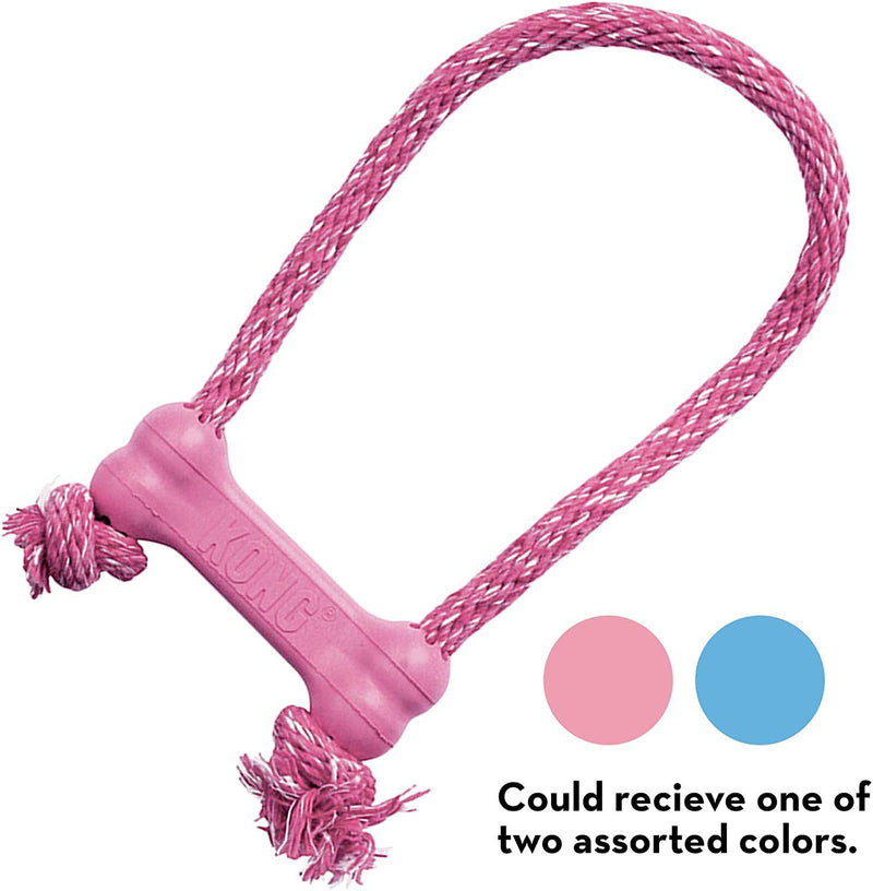 Kong Puppy Goodie Bone with Rope Dog Toy, X-Small - Petanada