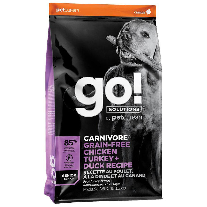 Go! Solutions Carnivore Grain-Free Chicken, Turkey + Duck Senior Recipe Dry Dog Food