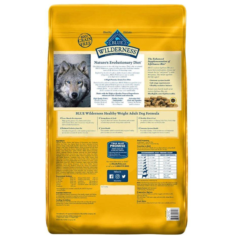 Blue Buffalo Wilderness Healthy Weight Chicken Recipe Grain-Free Dry Dog Food - Petanada