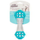 Totally Pooched Flex n' Squeak Rubber Dog Toy (7-inch long, Grey & Teal)