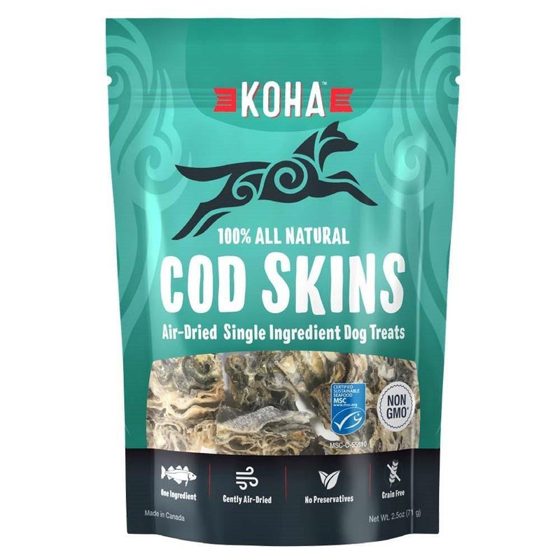 KOHA Cod Skins Air-Dried Single Ingredient Dog Treats (2.5-oz bag)