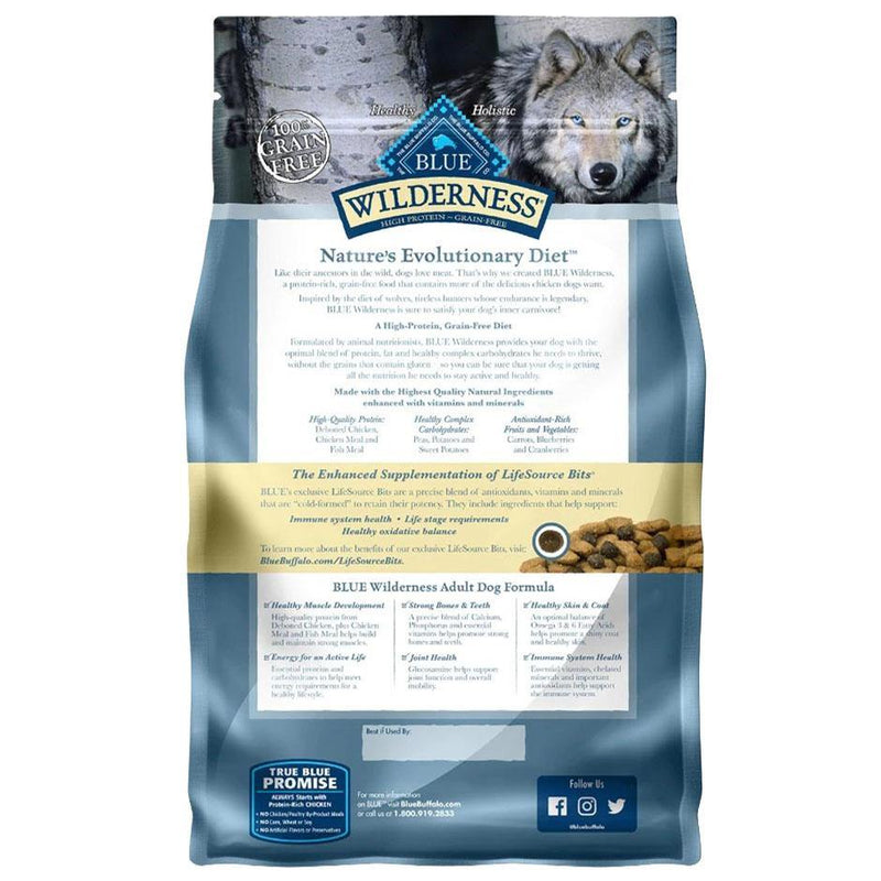 Blue Buffalo Wilderness Chicken Recipe Grain-Free Adult Dry Dog Food - Petanada