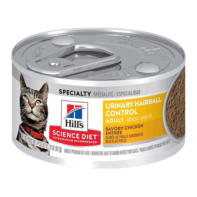 Hill's Science Diet Adult Urinary & Hairball Control Savory Chicken Entrée Canned Cat Food- 2.9 oz