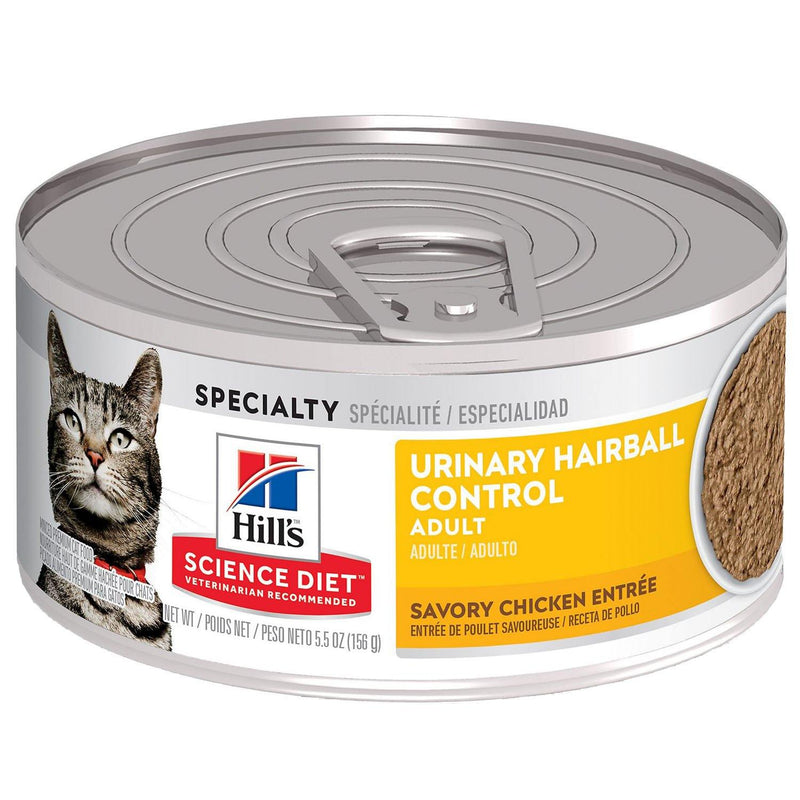 Hill's Science Diet Adult Urinary & Hairball Control Savory Chicken Entrée Canned Cat Food- 5.5 oz