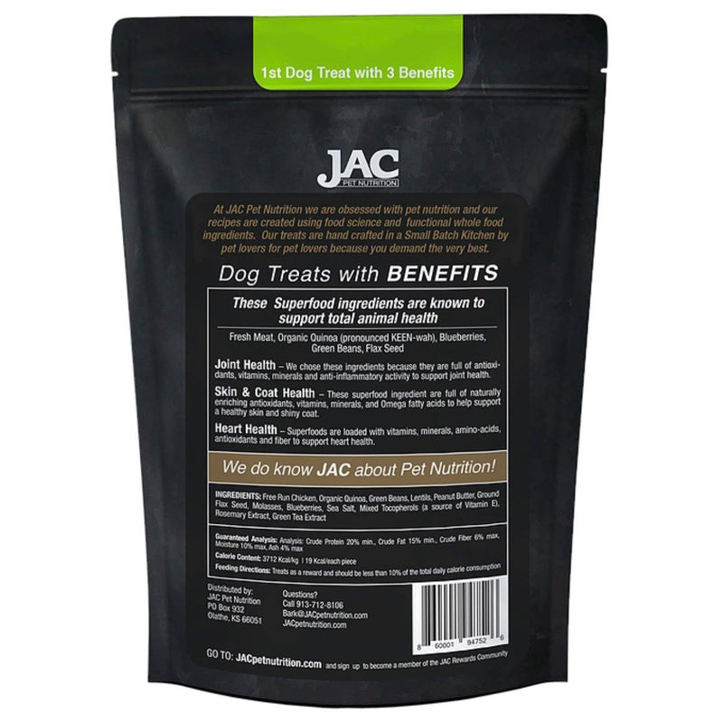 JAC Pet Nutrition Free Run Chicken & Organic Quinoa Gourmet Dehydrated Dog Treats (8-oz bag) - Petanada