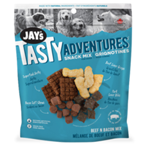 Jays Tasty Adventures Beef N’ Bacon Snack Mix Dog Treats (200-g bag) - Petanada