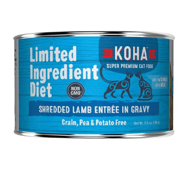 KOHA Limited Ingredient Diet Shredded Lamb Entrée in Gravy Canned Cat Food (5.5-oz, case of 24)