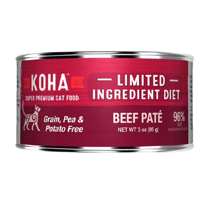 KOHA Limited Ingredient Diet Beef Pâté Grain-Free Canned Cat Food- 3 oz