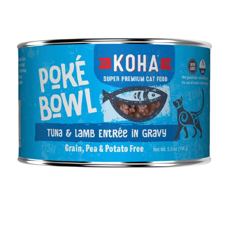 KOHA Poké Bowl Tuna & Lamb Entrée in Gravy Grain-Free Canned Cat Food (5.5-oz can, case of 24)