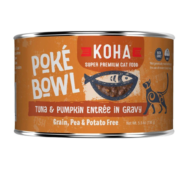KOHA Poké Bowl Tuna & Pumpkin Entrée in Gravy Grain-Free Canned Cat Food (5.5-oz can, case of 24)