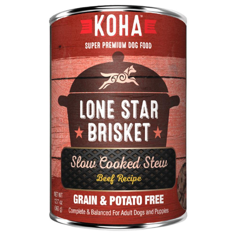 KOHA Lone Star Brisket Beef Recipe Canned Dog Food (12.7-oz can, case of 12)
