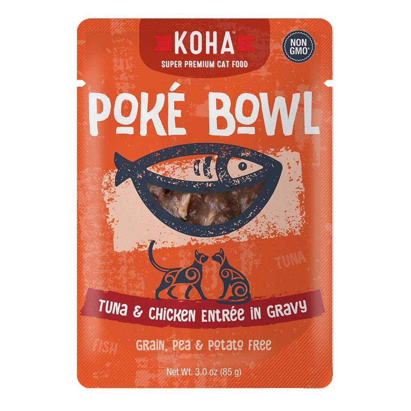 KOHA Poké Bowl Tuna & Chicken Entrée in Gravy Grain-Free Cat Food (3.0-oz pouch, case of 24)