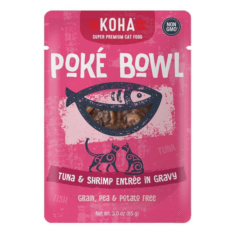 KOHA Poké Bowl Tuna & Shrimp Entrée in Gravy Grain-Free Cat Food (3.0-oz pouch, case of 24)