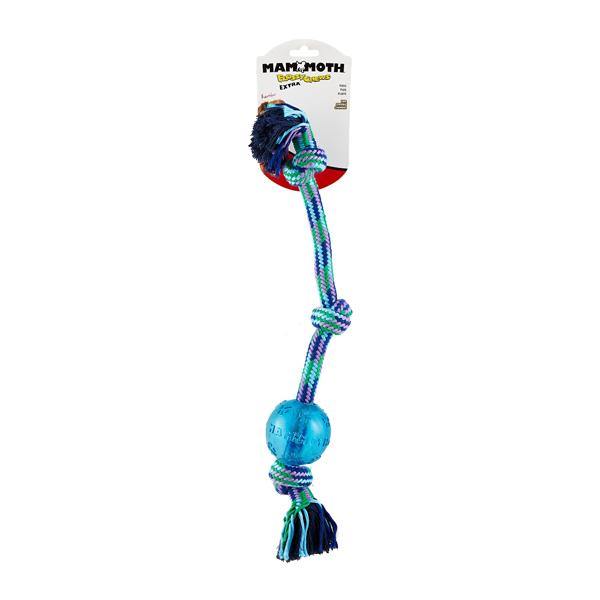 Mammoth Flossy Chew Extra with TPR Ball Dog Toy (Large 20’’, 3 knots, color varies) - Petanada