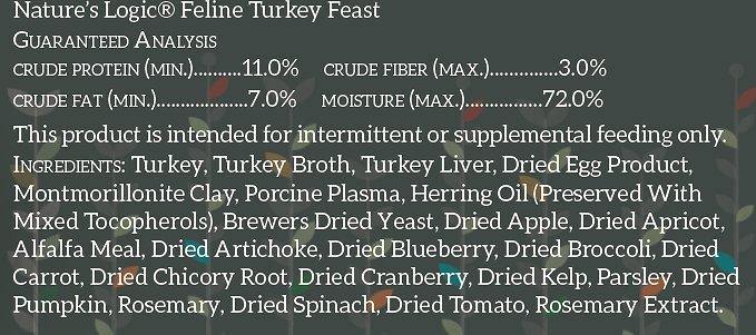 Nature's Logic Feline Turkey Feast Grain-Free Canned Cat Food (5.5-oz, case of 24) - Petanada