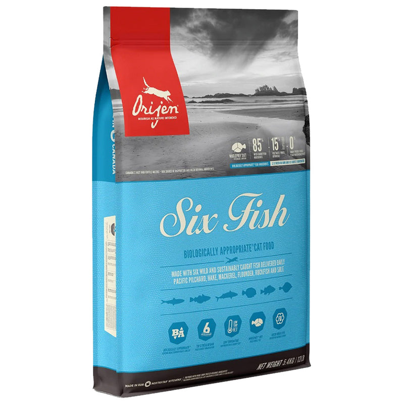 ORIJEN Six Fish Grain-Free Dry Cat Food (12 lb)