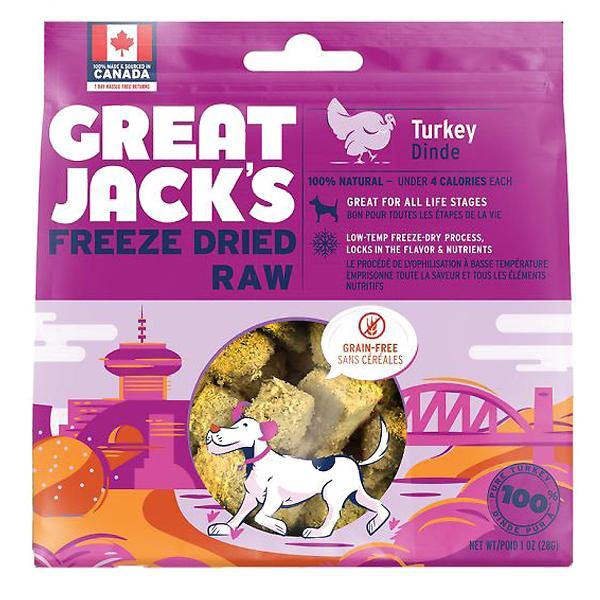 Great Jack's Freeze-Dried Raw Turkey Grain-Free Dog Treats - Petanada