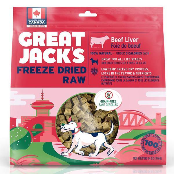 Great Jack's Freeze-Dried Raw Beef Liver Grain-Free Dog Treats - Petanada